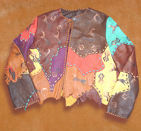 Hand stitched deerskin patchwork jacket